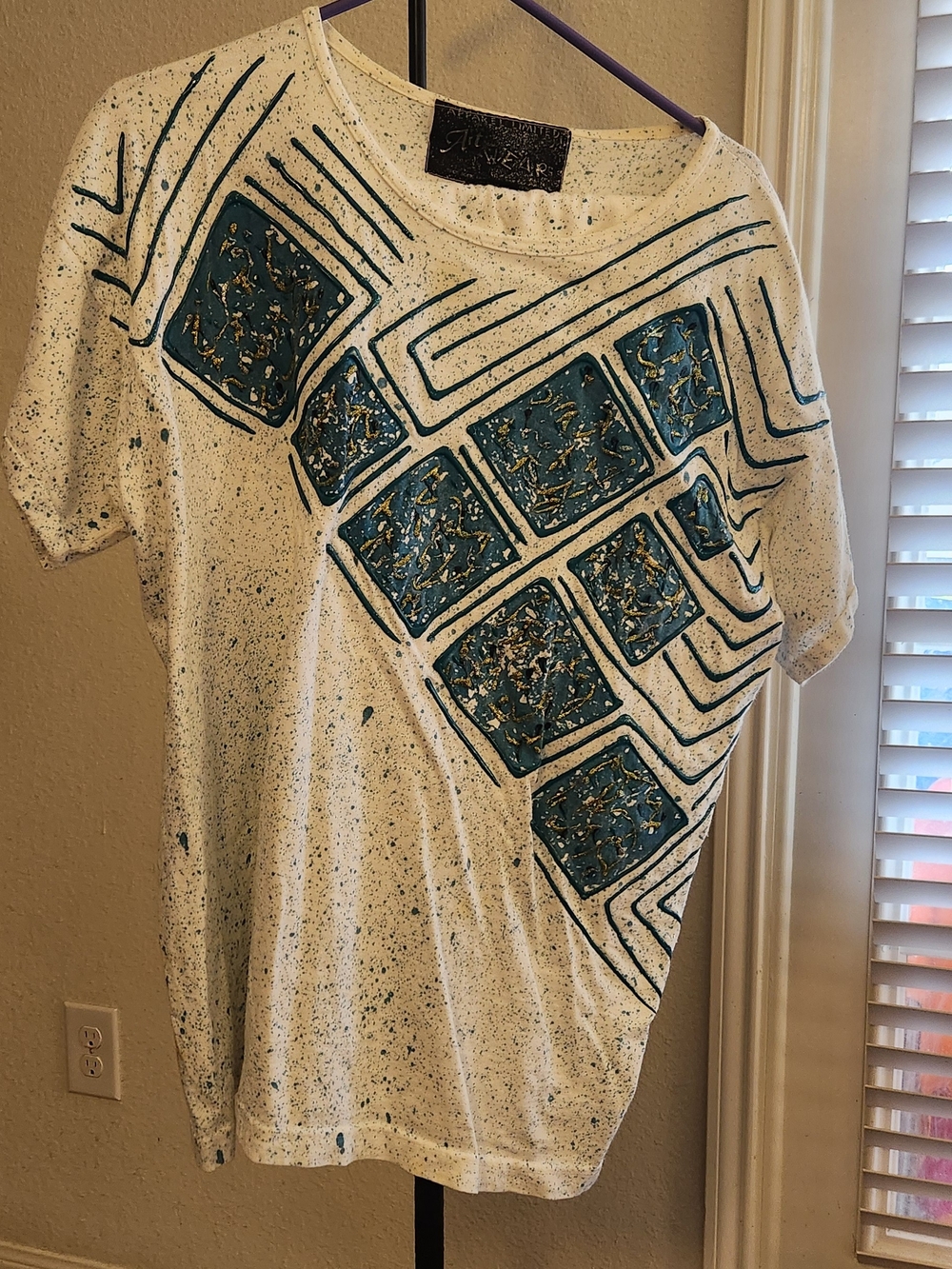 Vintage Art Wear Paint Splatter Shirt & Pants Set One Size USA